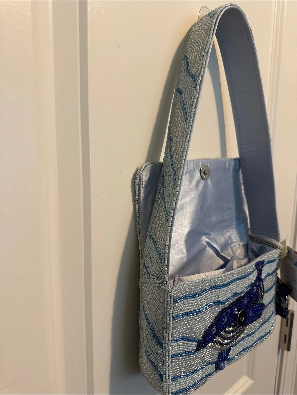 NEW RELEASE Made In India Beaded Blue Whale Bag With Charm NWT